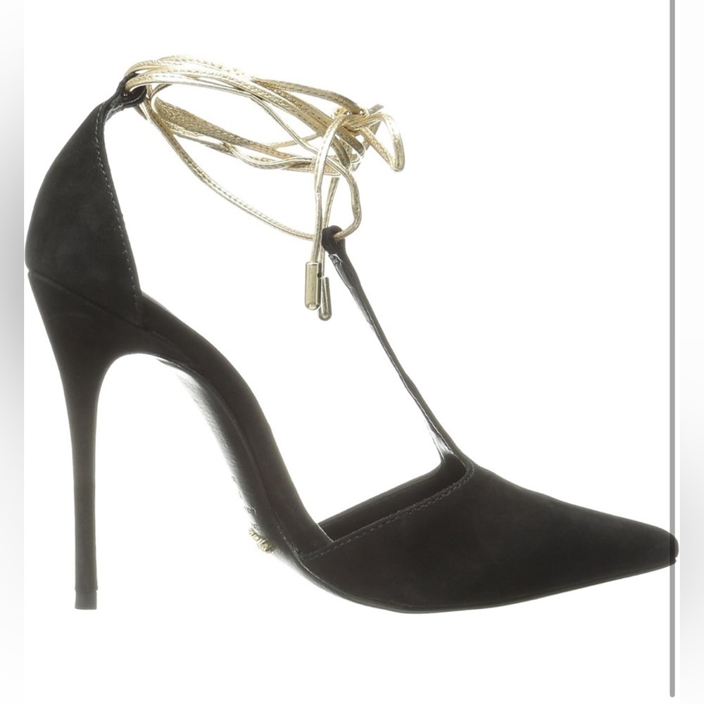 Schutz Women's MILEY Nobuck Dress Pump, Black 9.5 - Picture 6 of 8